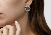 Diamond Pear-Shaped Spiral Earrings