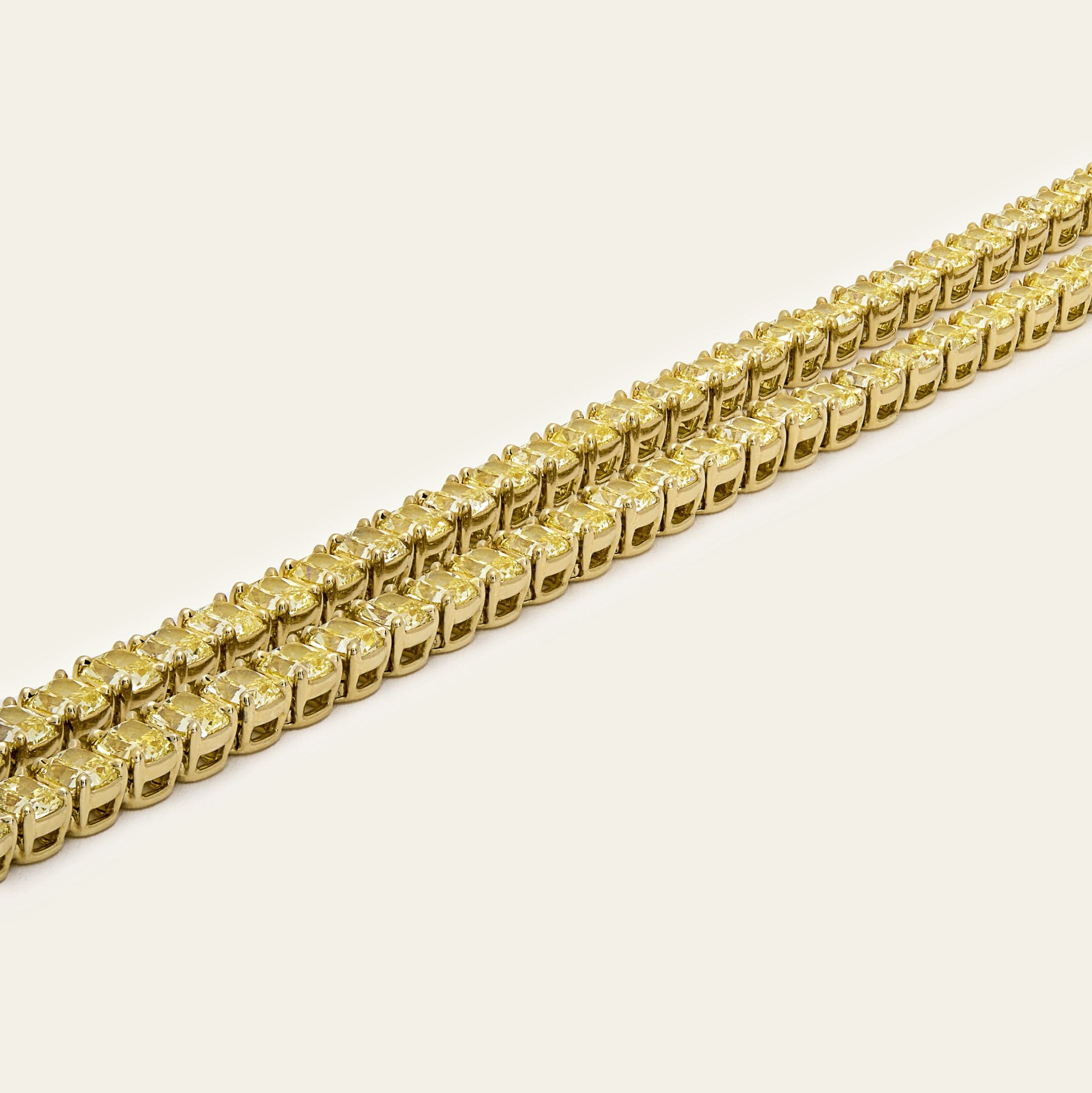 Double Row Fancy Yellow Diamond Riviera Necklace