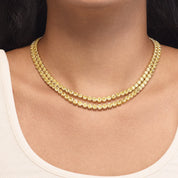 Double Row Fancy Yellow Diamond Riviera Necklace