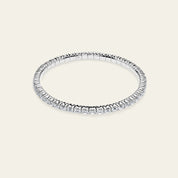 Emerald Cut Diamond Stretch White Gold Bracelet