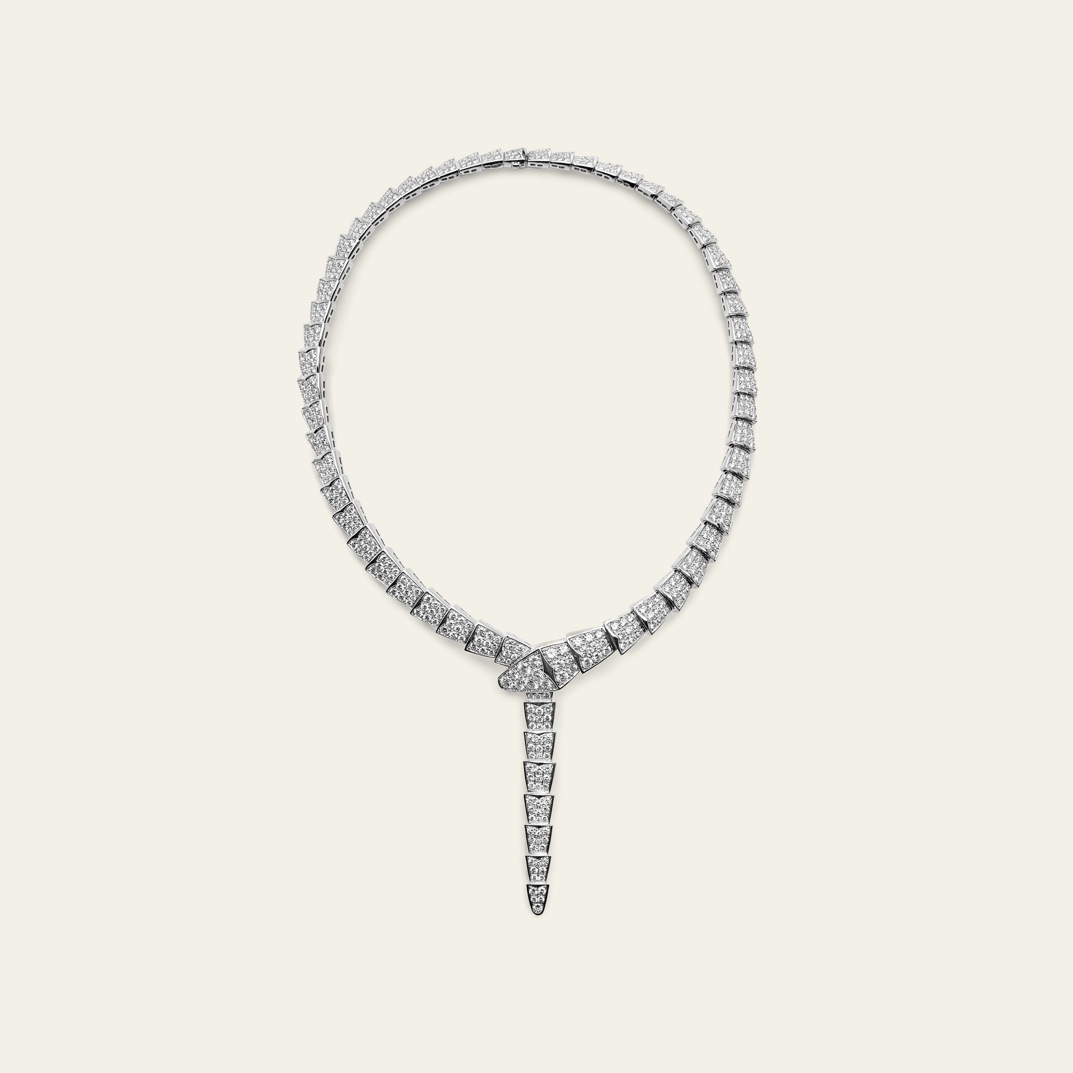 BVLGARI Serpenti Viper White Gold Diamond Necklace 348165