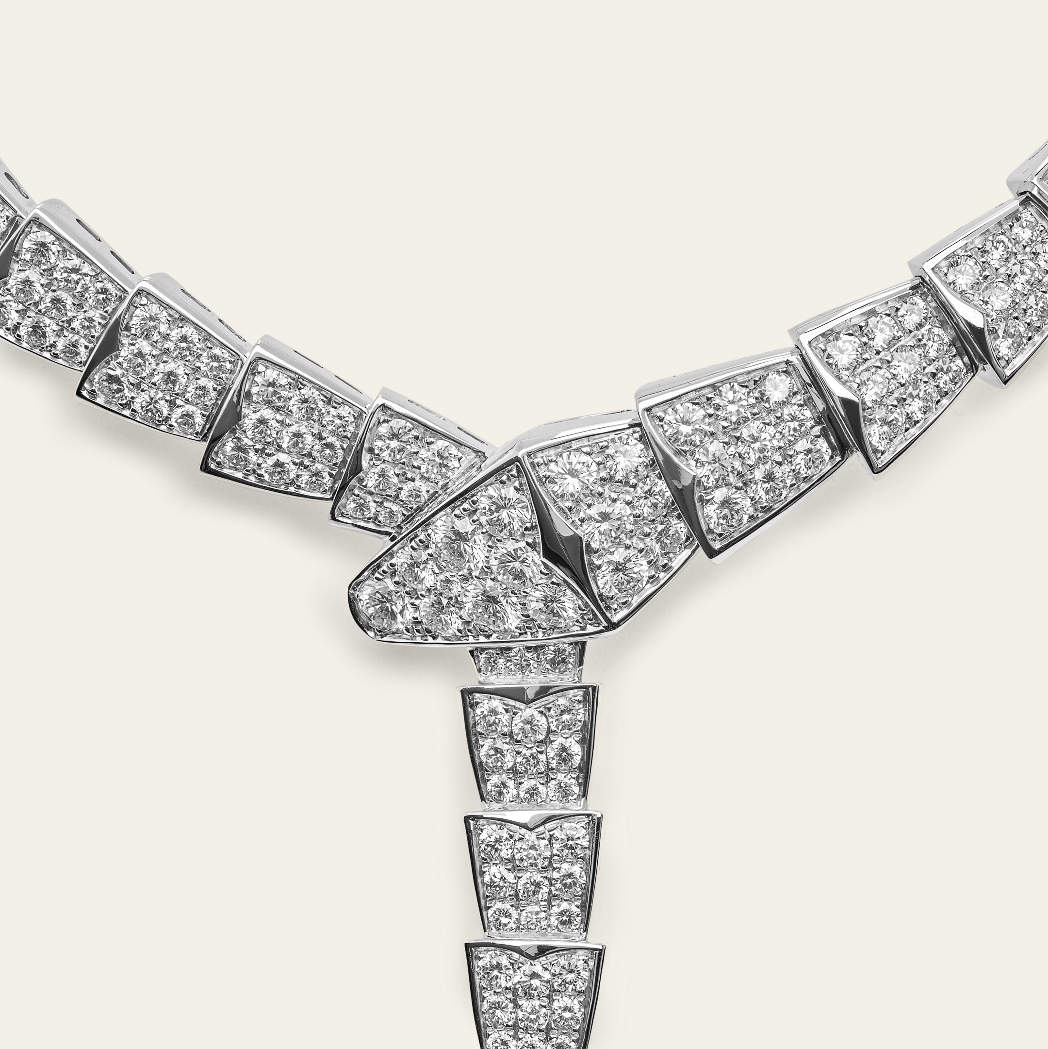 BVLGARI Serpenti Viper White Gold Diamond Necklace 348165