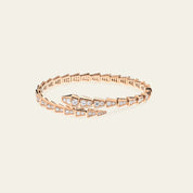 BVLGARI Serpenti Viper Thin Bracelet Rose Gold Full Pavé Diamonds 353792