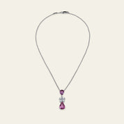 Graff Pink Sapphire and Diamond Flower Motif Pendant Necklace