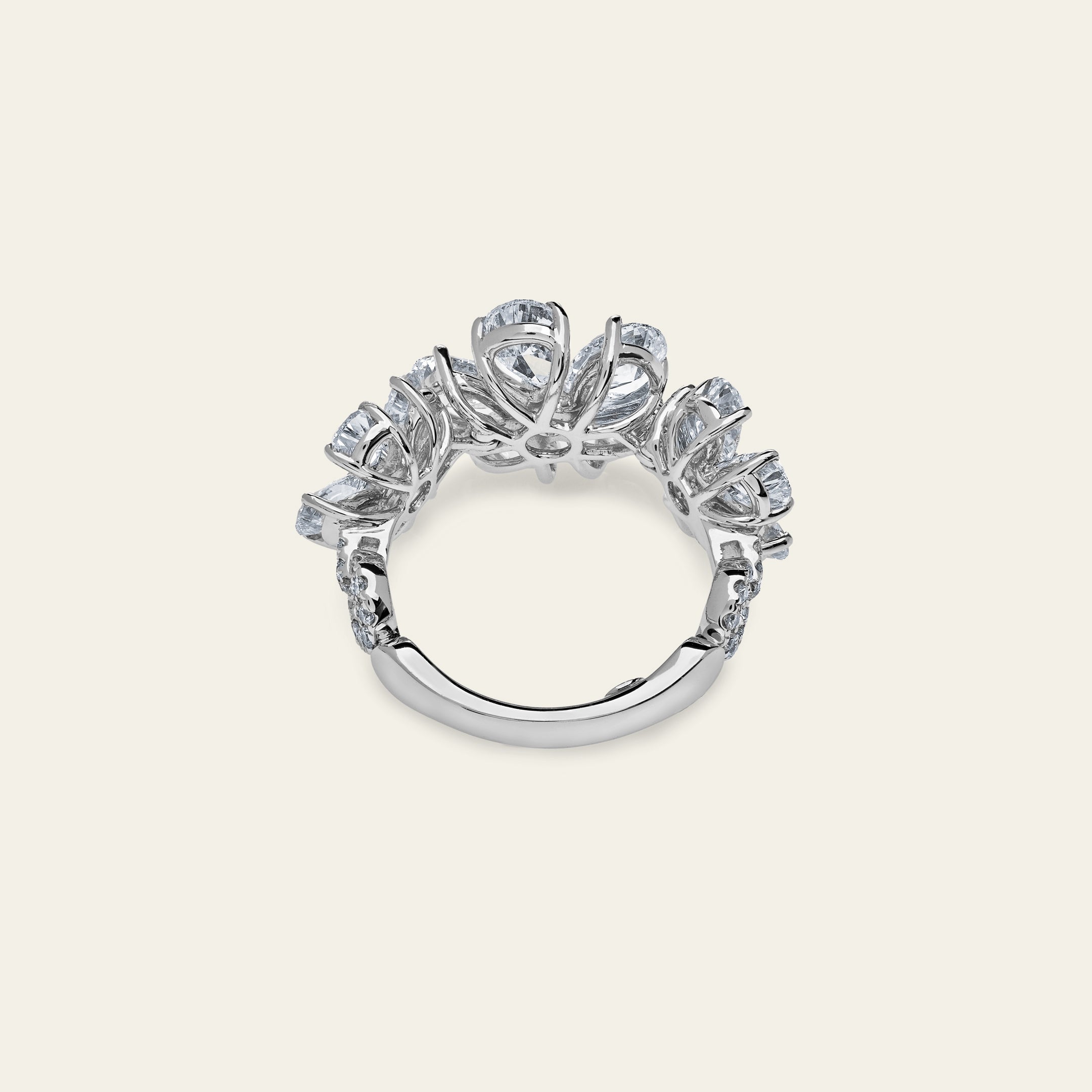 White Gold Diamond Flower Ring