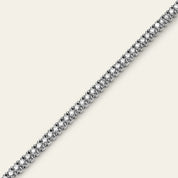 Thin Round Diamond White Gold Tennis Necklace