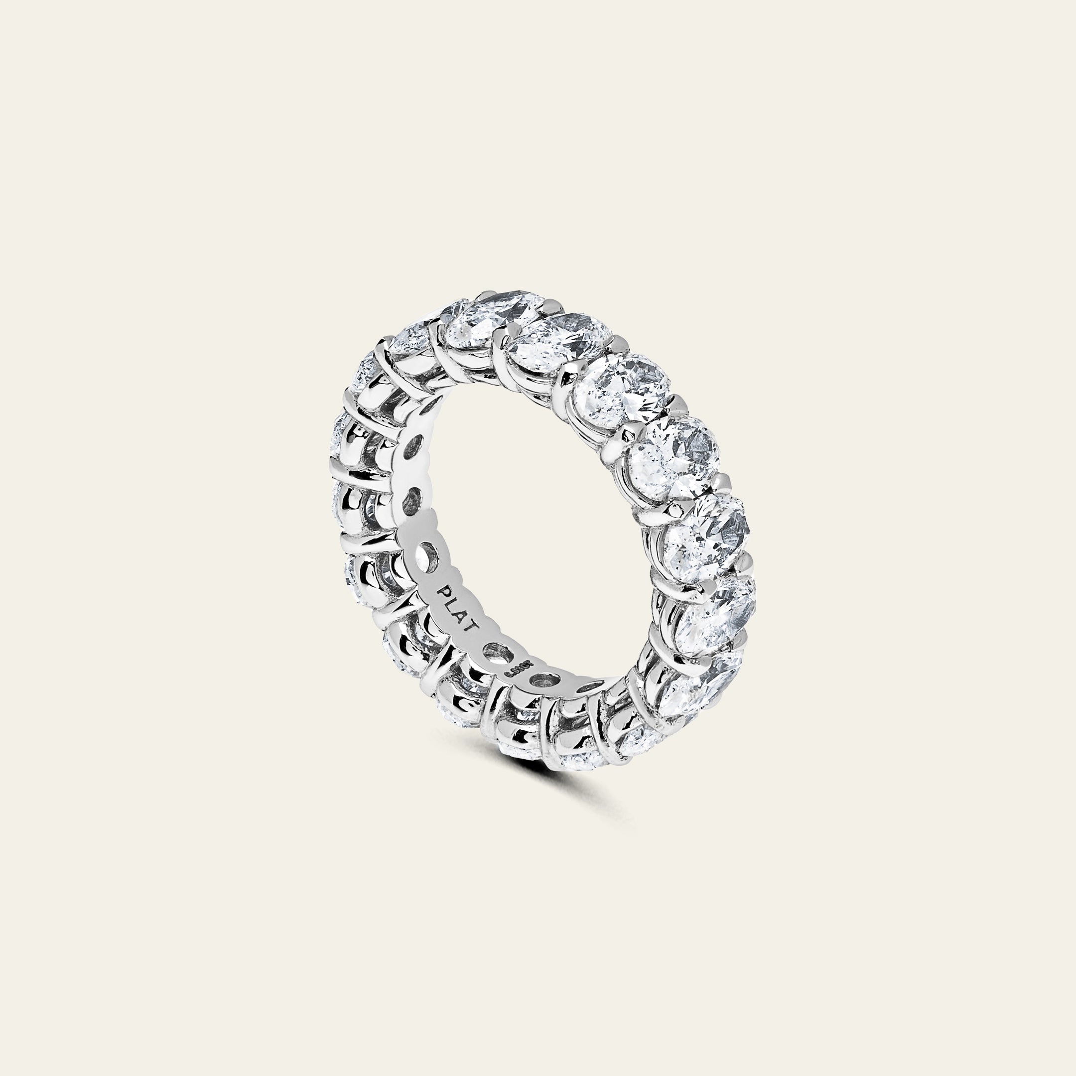 Platinum Oval Cut Diamond Ring