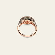 Rose Gold Pavé Set Two Tone Diamond Signet Ring