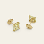 Fancy Yellow Diamond Studs