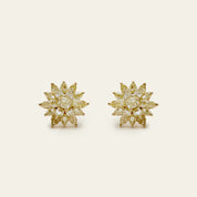 Yellow Diamond Dahlia Earrings