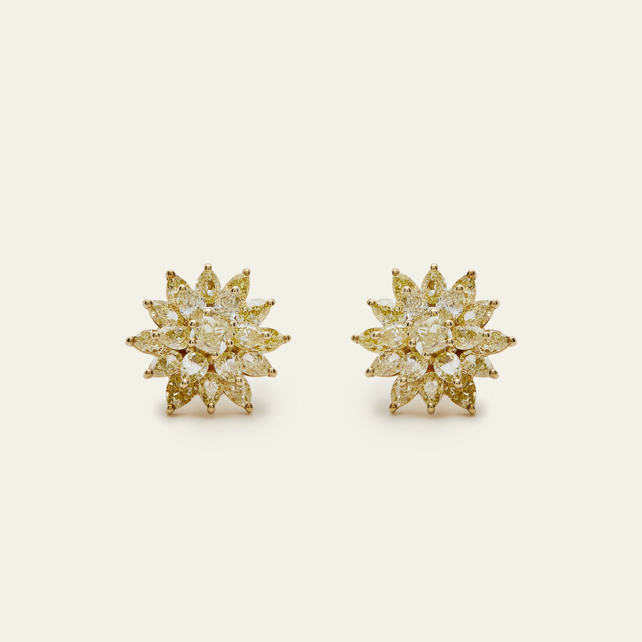 Yellow Diamond Dahlia Earrings