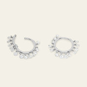 Dangling Diamond White Gold Hoops