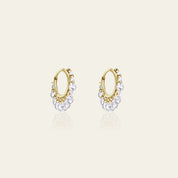 Dangling Diamond Yellow Gold Hoops