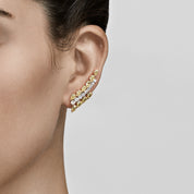 Yellow and White Diamond Ear Climbers