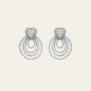 Radiant Hearts Cascading White Gold Diamond Earrings