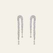 Elegant Cascade White Gold Diamond Earrings