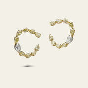 Yellow Diamond Pear-Shaped Hoop Earrings