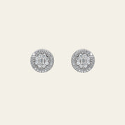 White Gold and Diamond Studs