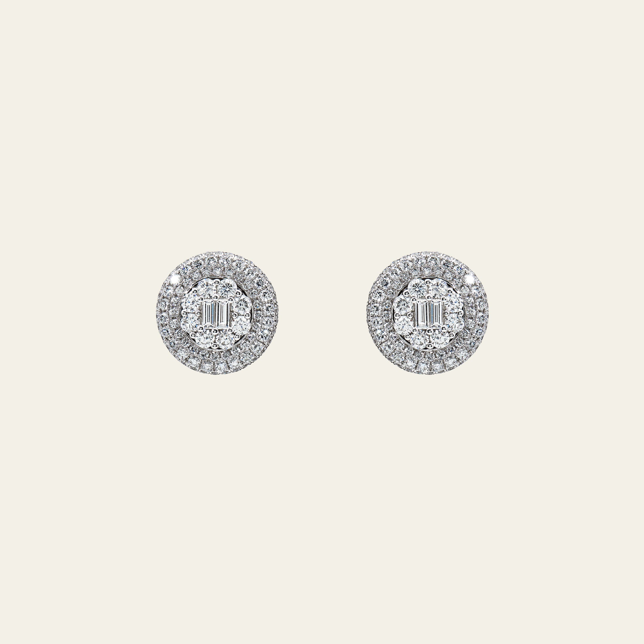 White Gold and Diamond Studs