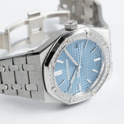 Audemars Piguet Royal Oak 15551ST.ZZ.1356ST.04 'Ladies' Stainless Steel Light Blue Dial Diamond Bezel (2024)
