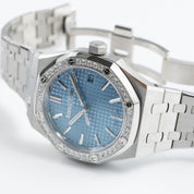 Audemars Piguet Royal Oak 15551ST.ZZ.1356ST.04 'Ladies' Stainless Steel Light Blue Dial Diamond Bezel (2024)