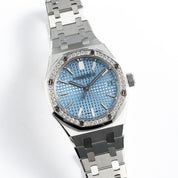 Audemars Piguet Royal Oak 15551ST.ZZ.1356ST.04 'Ladies' Stainless Steel Light Blue Dial Diamond Bezel (2024)