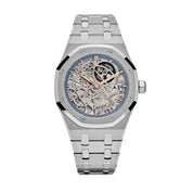 Audemars Piguet Royal Oak Openworked 15467BC.OO.1256BC.01 Double Balance Wheel White Gold Light-Blue Inner Bezel
