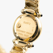 Audemars Piguet Vintage Classique 67030BA.SS.1088BA.01 'Ladies' Yellow Gold Mother of Pearl Sapphire Dial Diamond Bezel Quartz (1996)