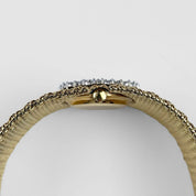 Ebel Vintage Bracelet Watch Yellow Gold Tiger Eye Stone Dial Diamond Bezel