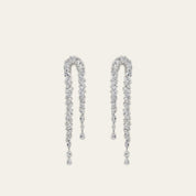 Elegant Cascade White Gold Diamond Earrings