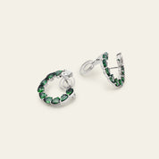 Emerald and Diamond Pear-Shaped Hoop Earrings