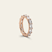 Emerald-Cut Diamond Eternity Band in Rose Gold