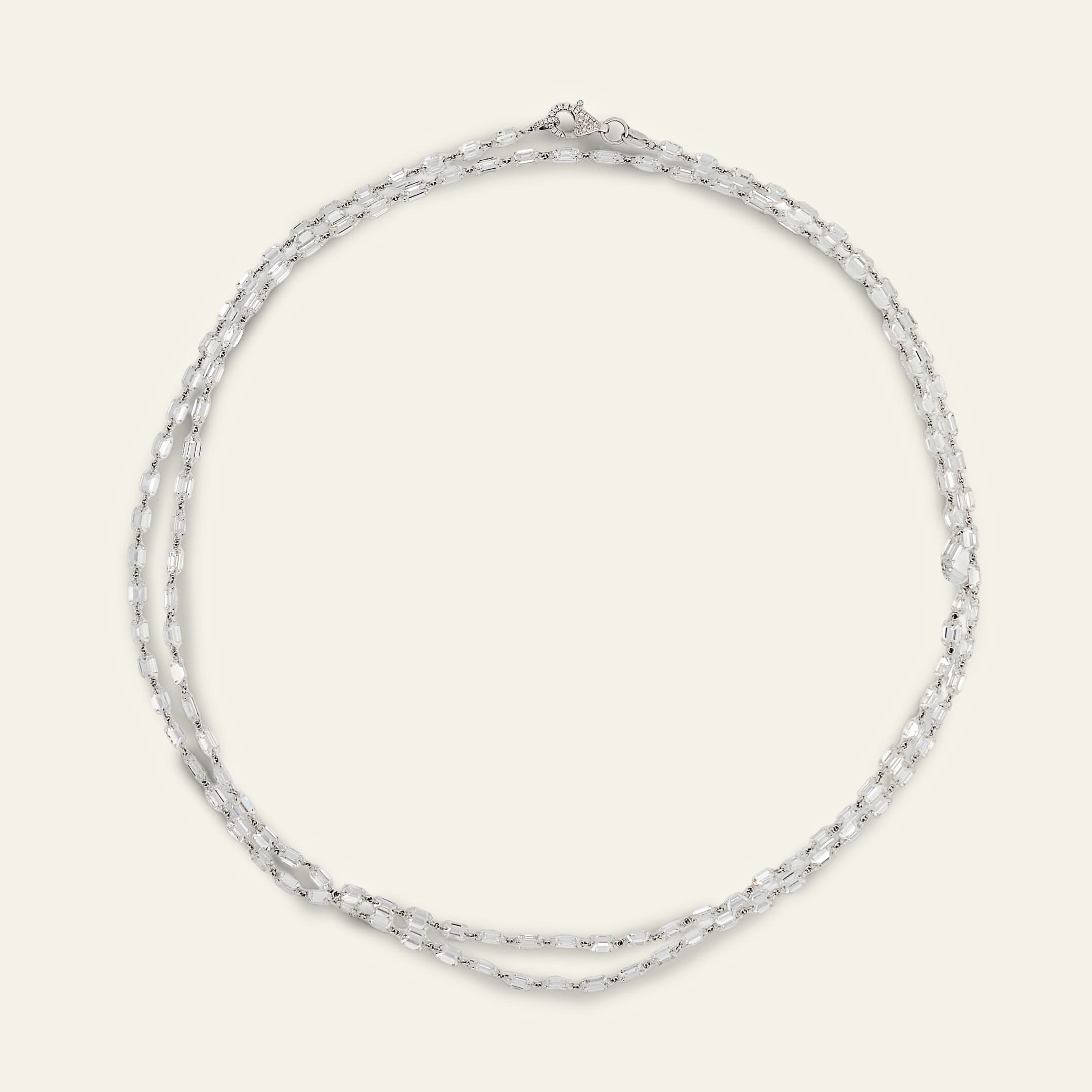 Emerald-Cut Diamond Rope Necklace