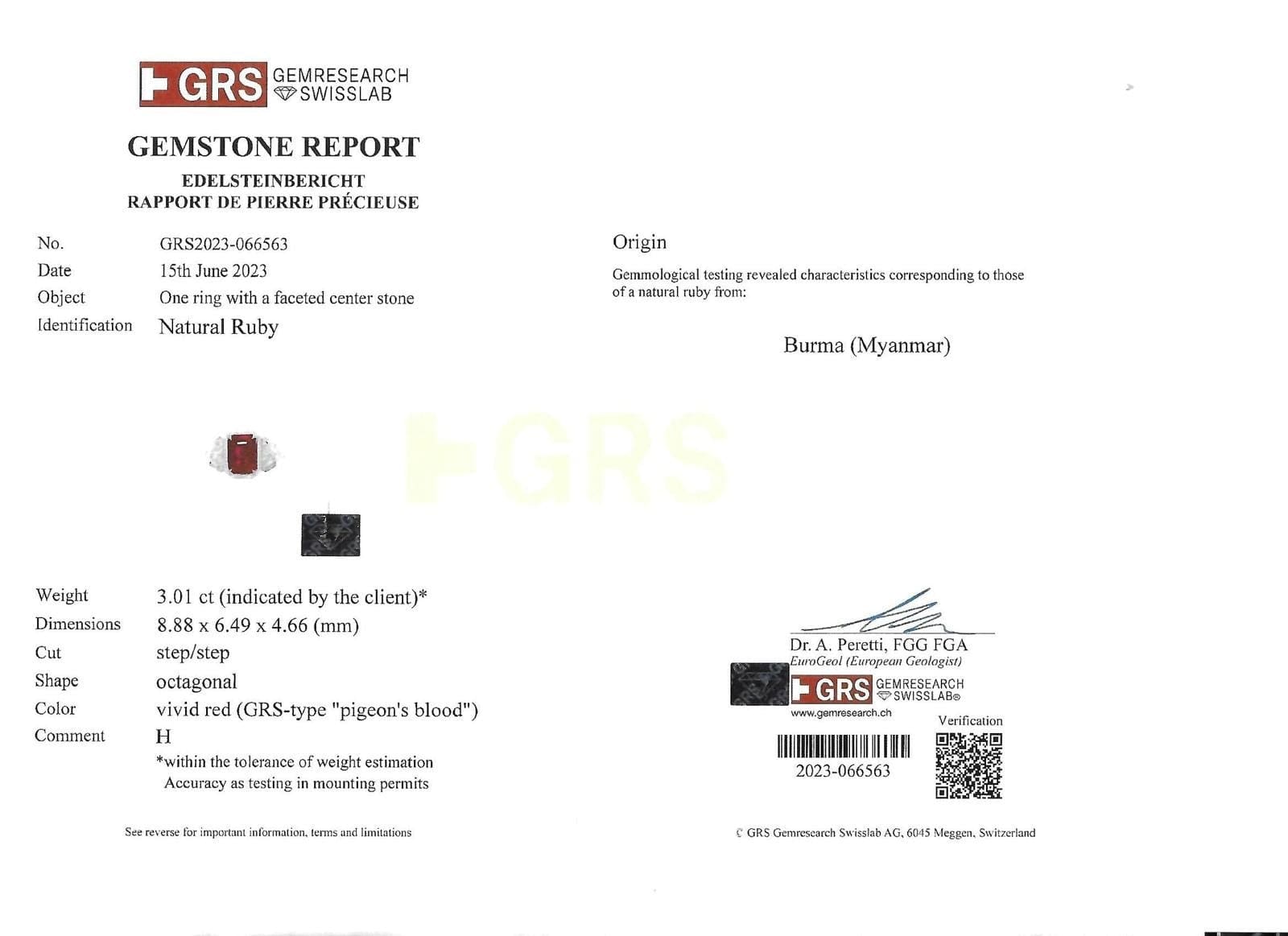 Emerald-Cut Ruby and Diamond Ring