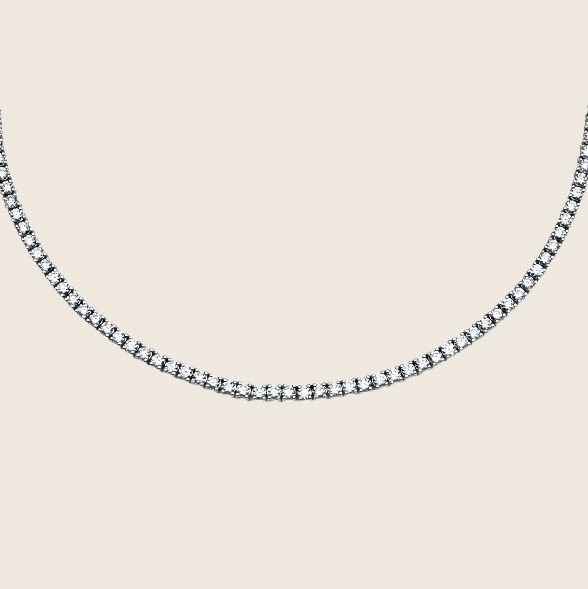 Estelle 4.8 Carat Round Diamond Tennis Necklace