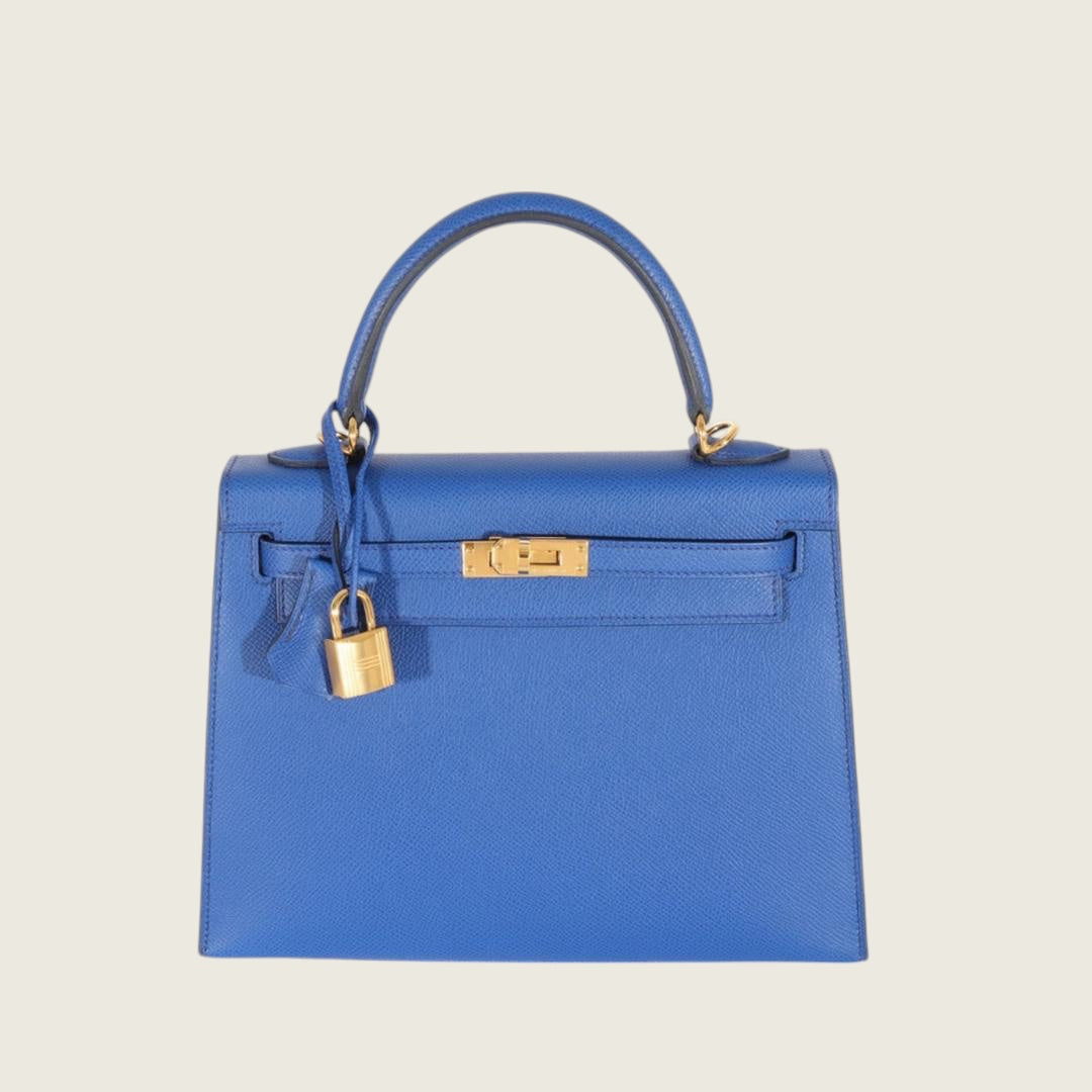 Hermès Kelly 25 Epsom Leather Bleu France Gold Hardware