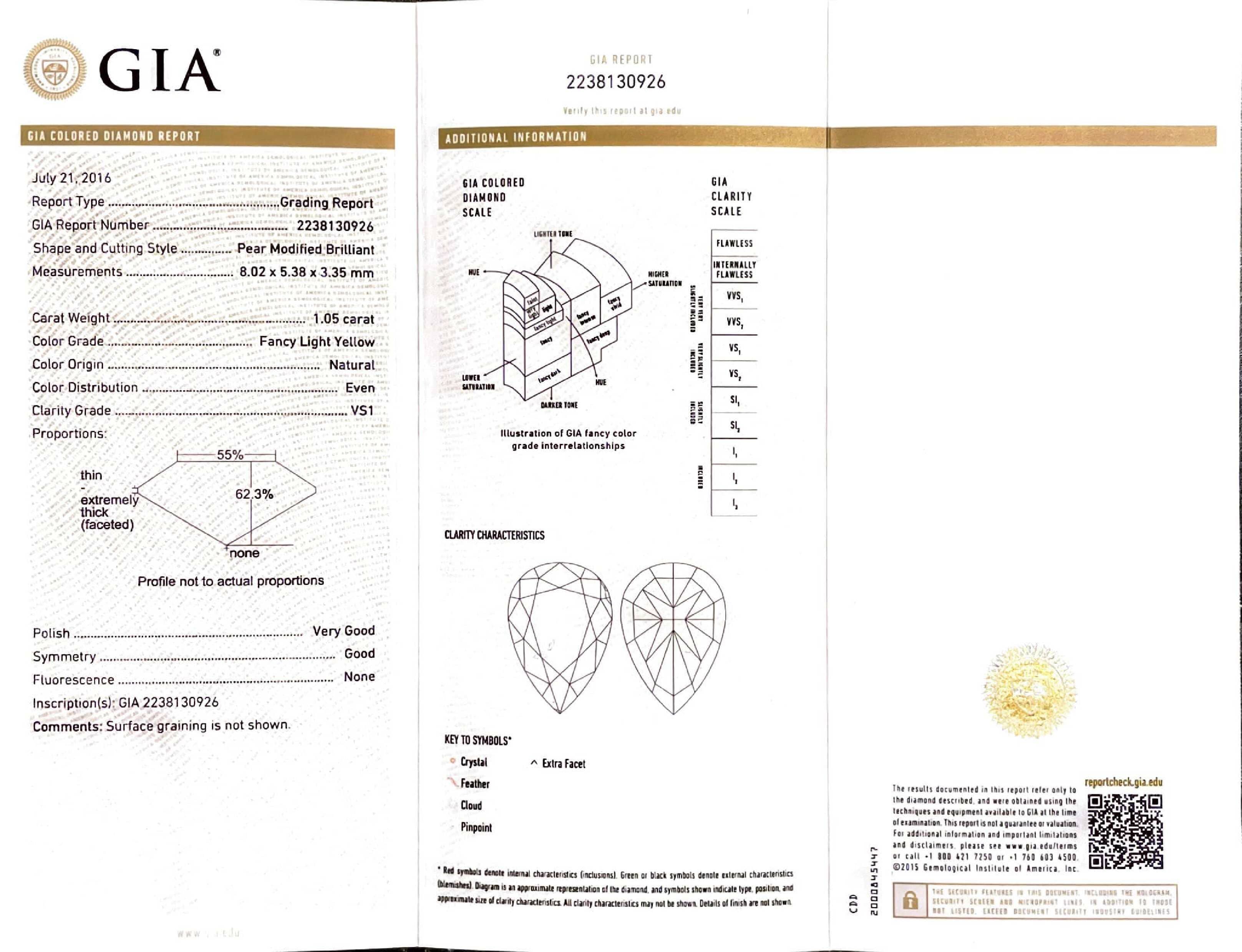Fancy Yellow Diamond Dangling Earrings