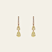 Fancy Yellow Diamond Dangling Earrings