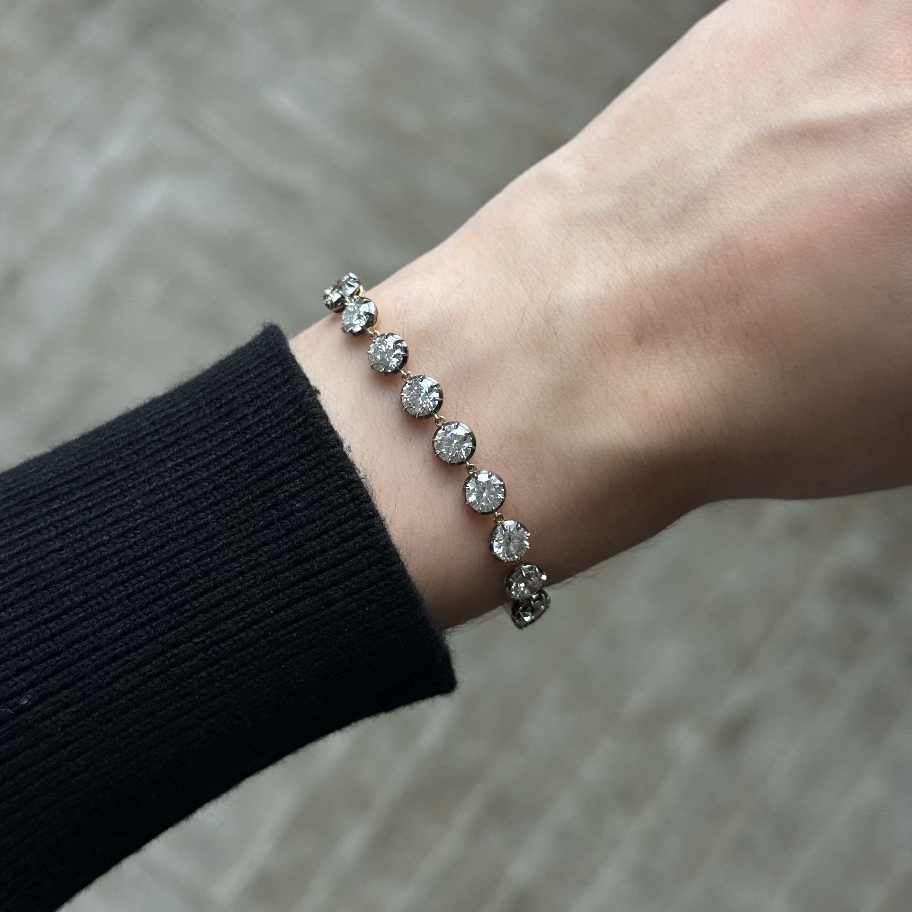 Georgian Style Diamond Tennis Bracelet