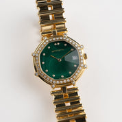 Gérald Genta Success G2850.7 'Ladies' Yellow Gold Malachite Diamond Dial Diamond Bezel