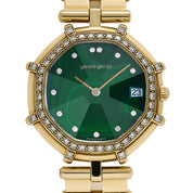 Gérald Genta Success G2850.7 'Ladies' Yellow Gold Malachite Diamond Dial Diamond Bezel