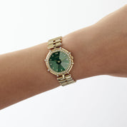 Gérald Genta Success G2850.7 'Ladies' Yellow Gold Malachite Diamond Dial Diamond Bezel