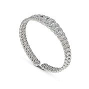 Graduated Pavé White Gold Cuff Bracelet