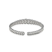 Graduated Pave Chain Link White Gold Cuff Bracelet Wrist Aficionado