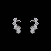 Graduating Pear-Shape Lab Diamond Ear Climbers