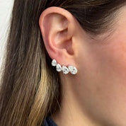 Graduating Pear-Shape Lab Diamond Ear Climbers