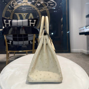 Hermès 3C Parchemin Birkin 25 Ostrich Gold Hardware