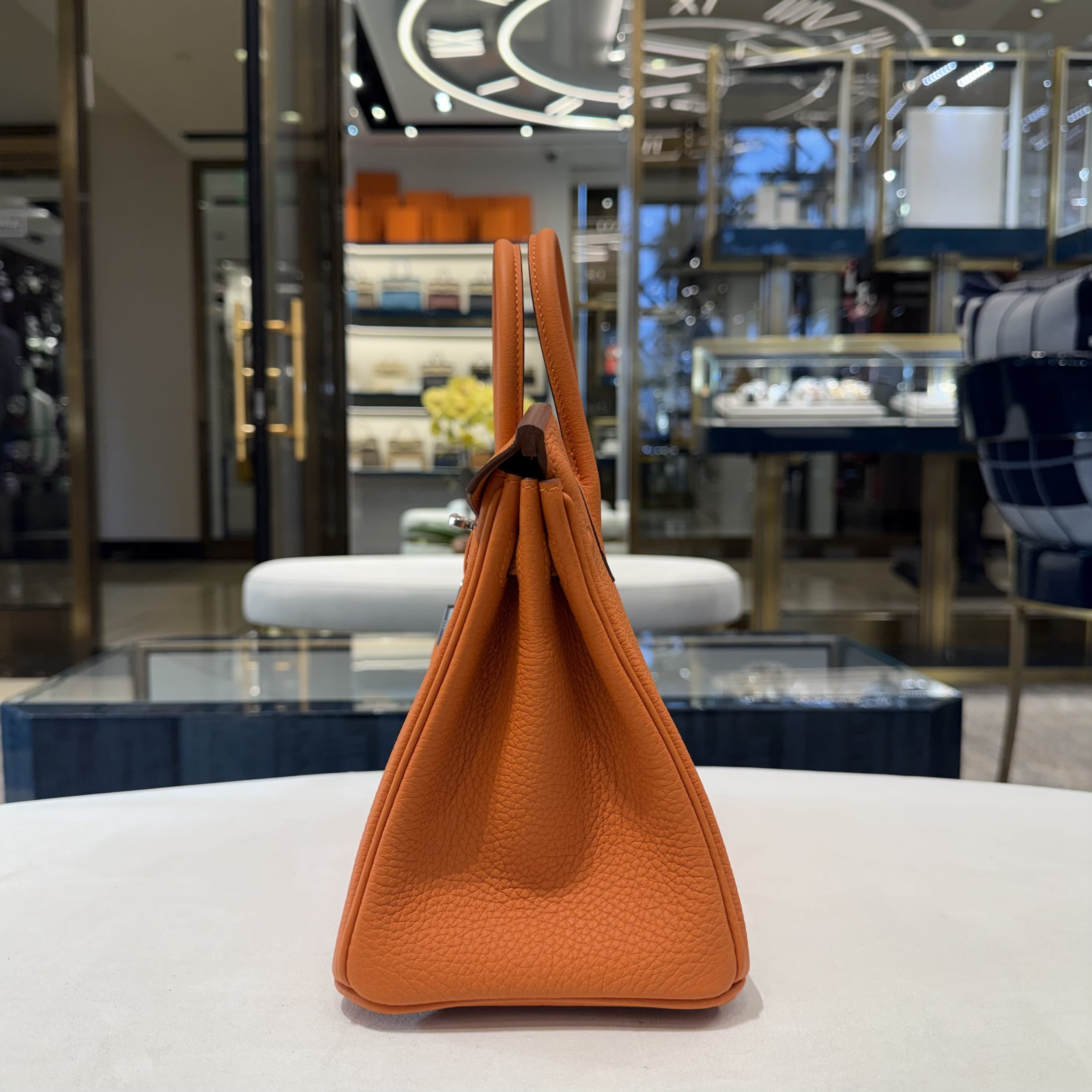 Hermès 93 Orange Birkin 25 Togo Palladium Hardware