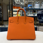 Hermès 93 Orange Birkin 25 Togo Palladium Hardware