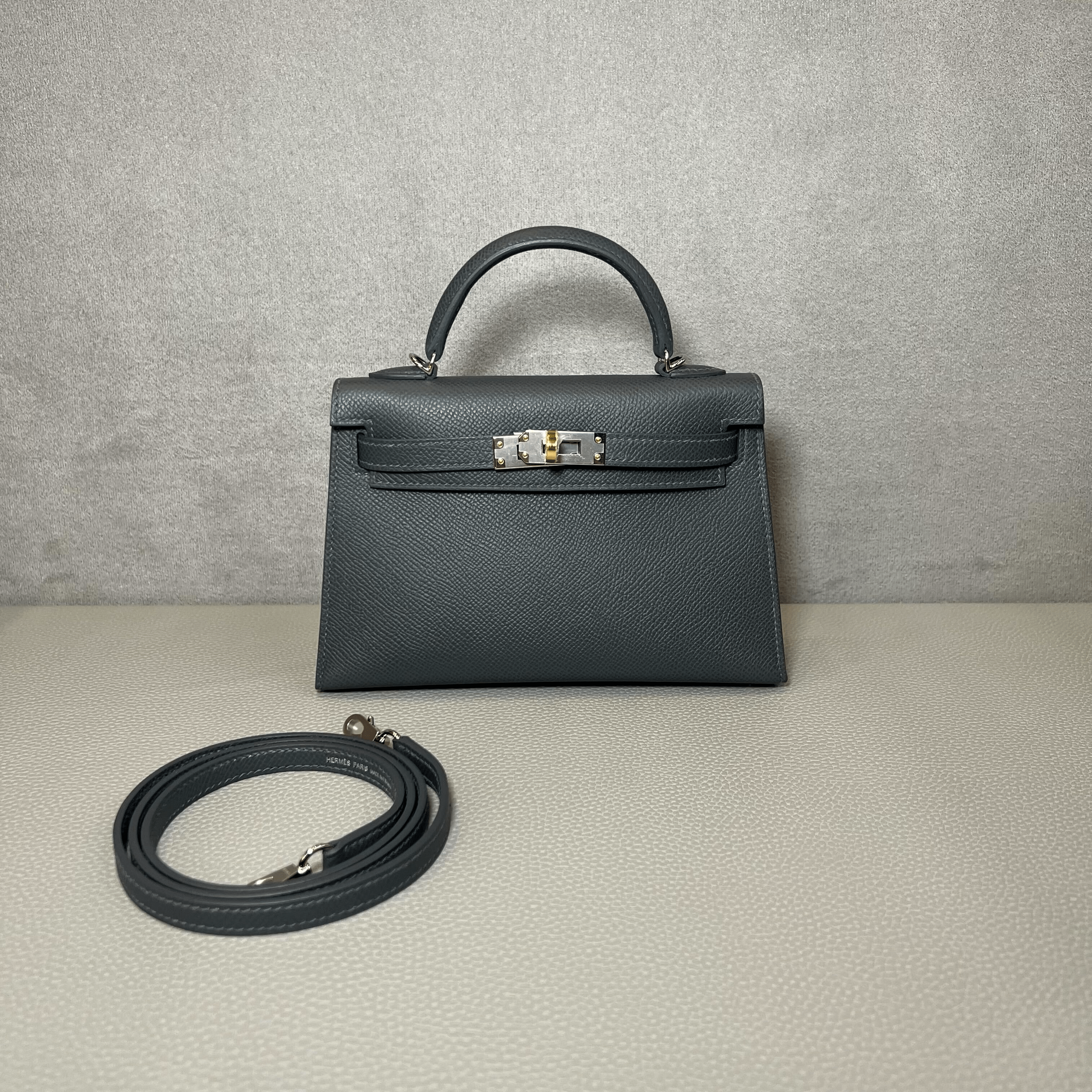 Hermès Ardoise Mini Kelly Sellier 20 Epsom Electrum hardware